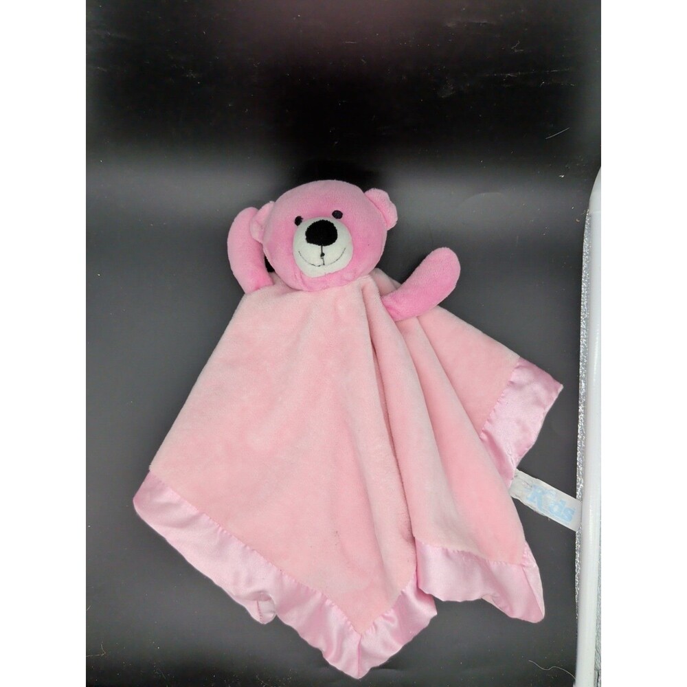 Kids Of America Pink Teddy Bear Security Baby Blanket Lovey 18”